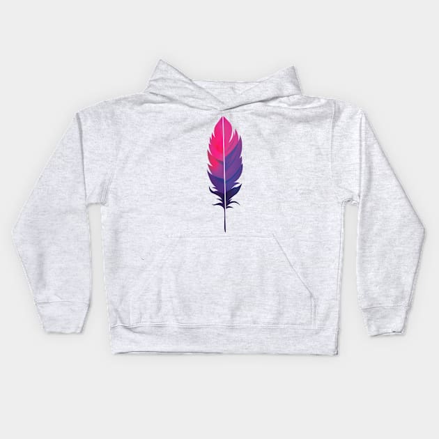 Colorful nature feather Kids Hoodie by uniboutique
